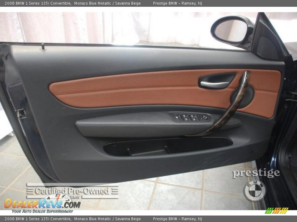 2008 BMW 1 Series 135i Convertible Monaco Blue Metallic / Savanna Beige Photo #14
