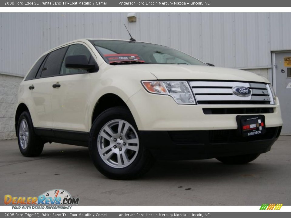 2008 Ford Edge SE White Sand Tri-Coat Metallic / Camel Photo #1