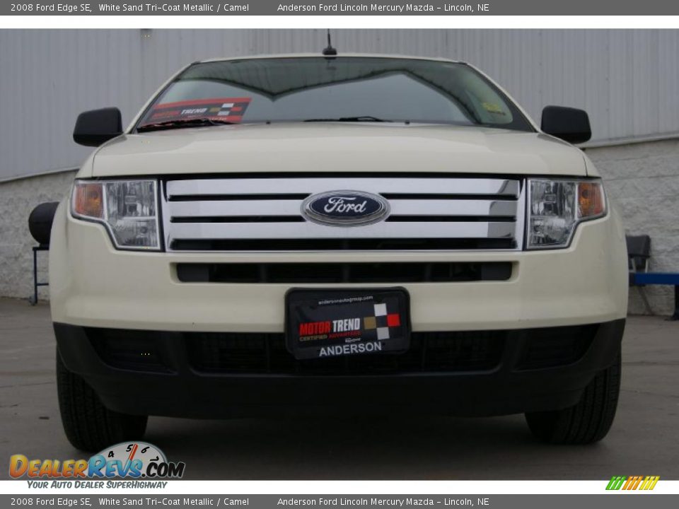 2008 Ford Edge SE White Sand Tri-Coat Metallic / Camel Photo #2