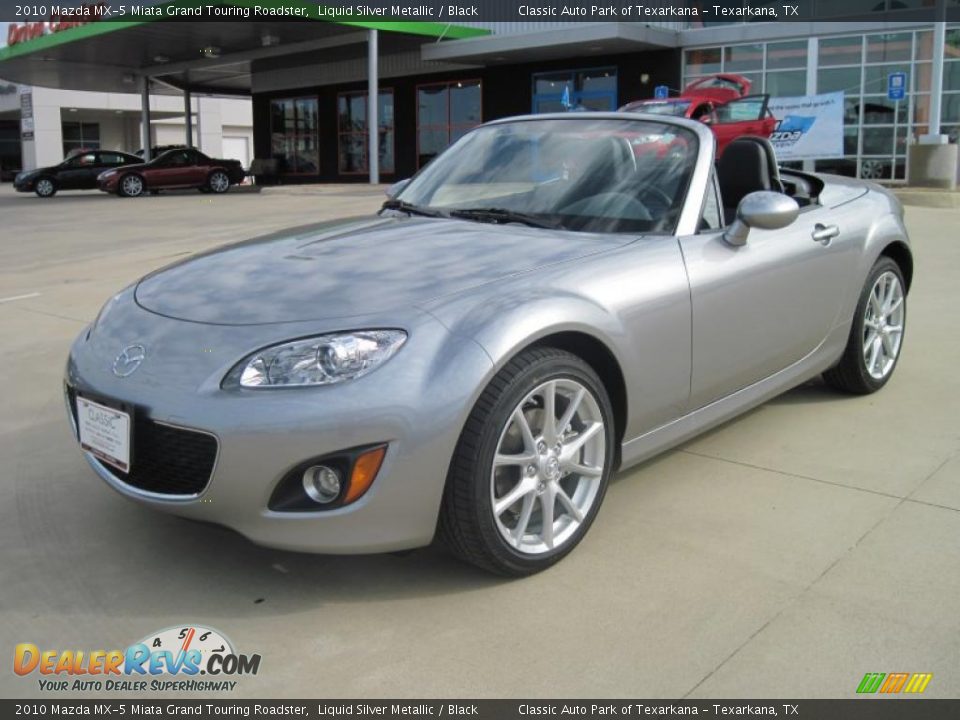 2010 Mazda MX-5 Miata Grand Touring Roadster Liquid Silver Metallic / Black Photo #1