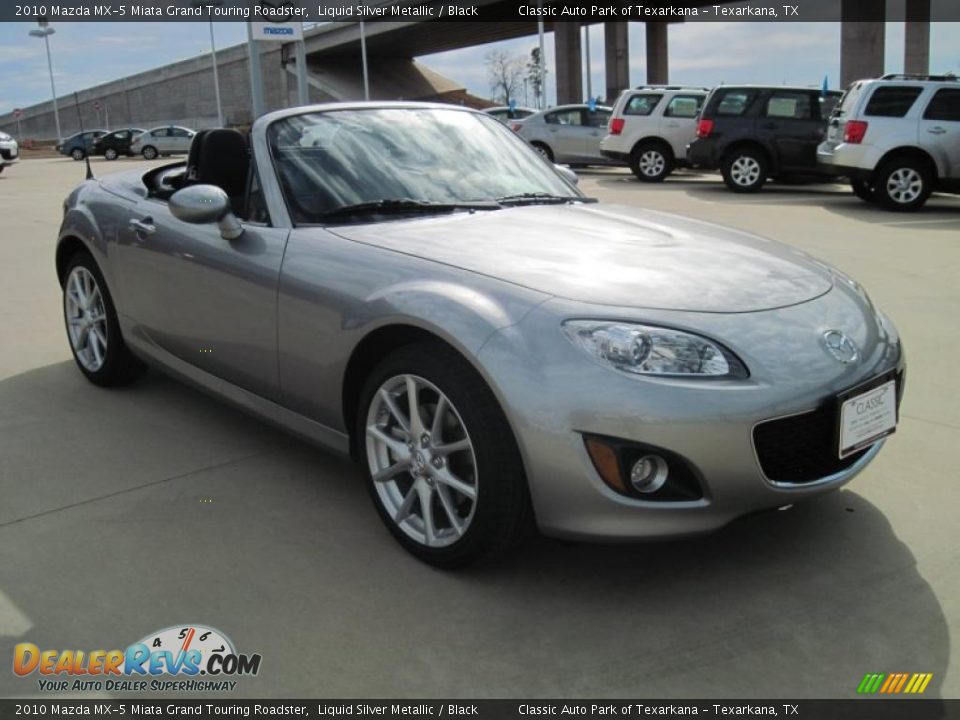 2010 Mazda MX-5 Miata Grand Touring Roadster Liquid Silver Metallic / Black Photo #2