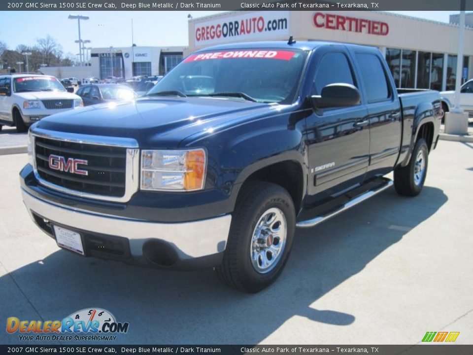 2007 GMC Sierra 1500 SLE Crew Cab Deep Blue Metallic / Dark Titanium Photo #1