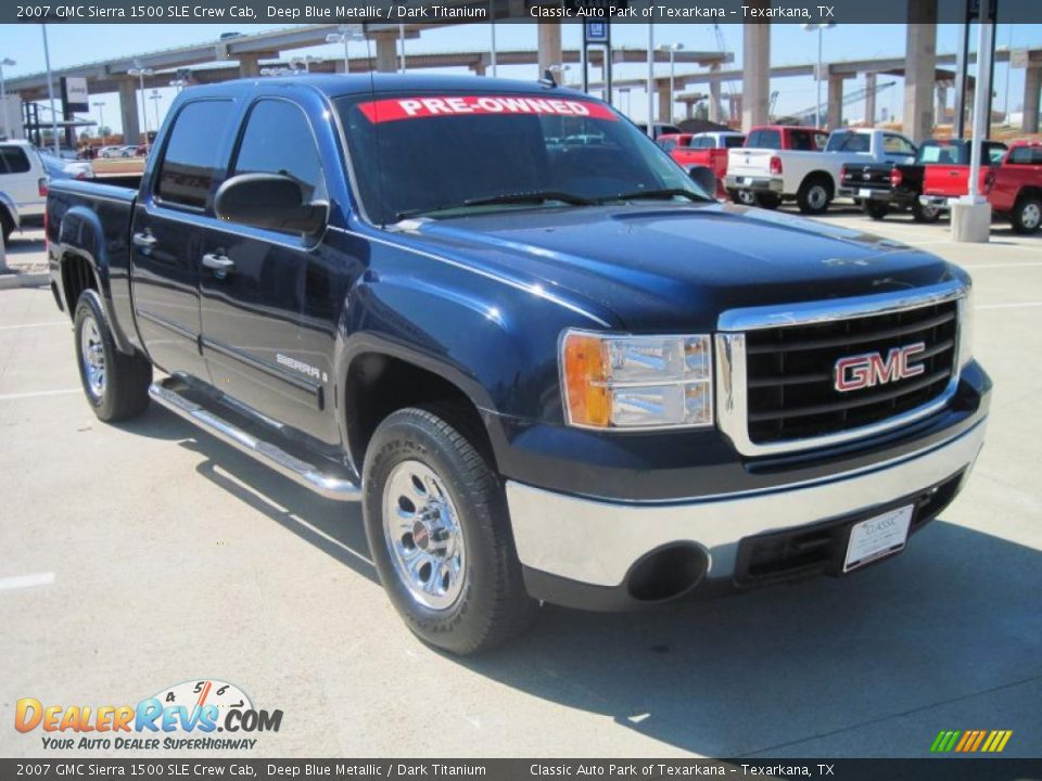 2007 GMC Sierra 1500 SLE Crew Cab Deep Blue Metallic / Dark Titanium Photo #2