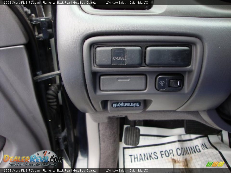 1998 Acura RL 3.5 Sedan Flamenco Black Pearl Metallic / Quartz Photo #14