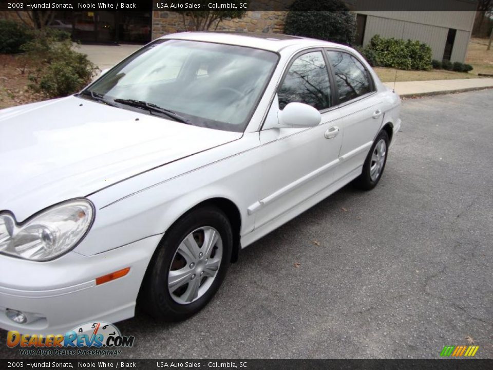 2003 Hyundai Sonata Noble White / Black Photo #4