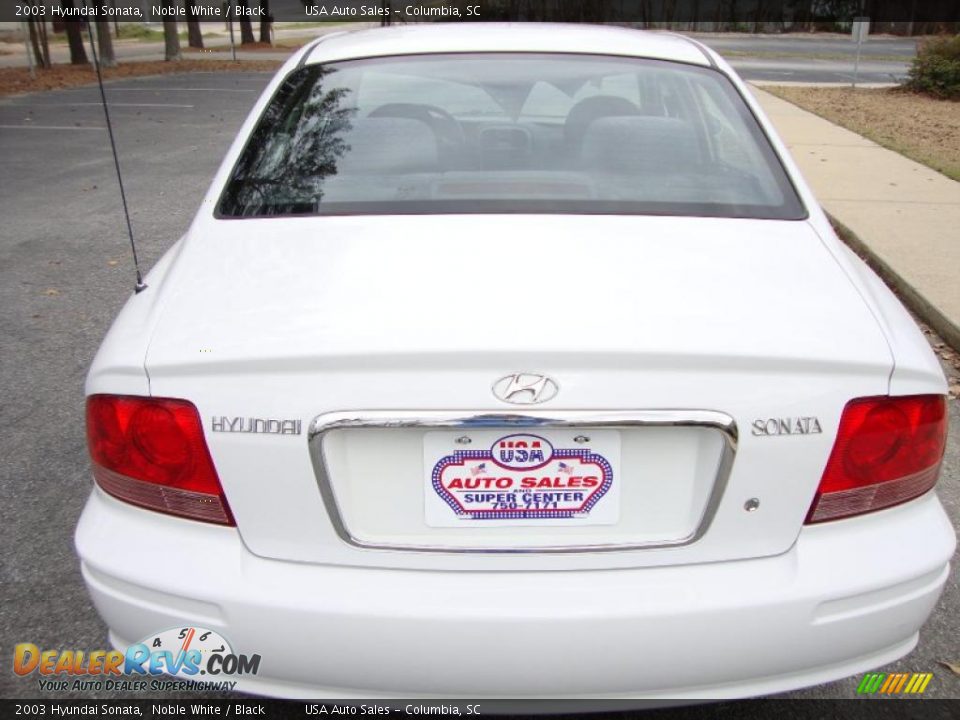 2003 Hyundai Sonata Noble White / Black Photo #6