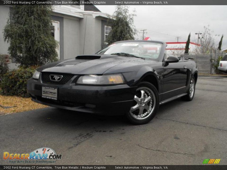 2002 Ford Mustang GT Convertible True Blue Metallic / Medium Graphite Photo #2