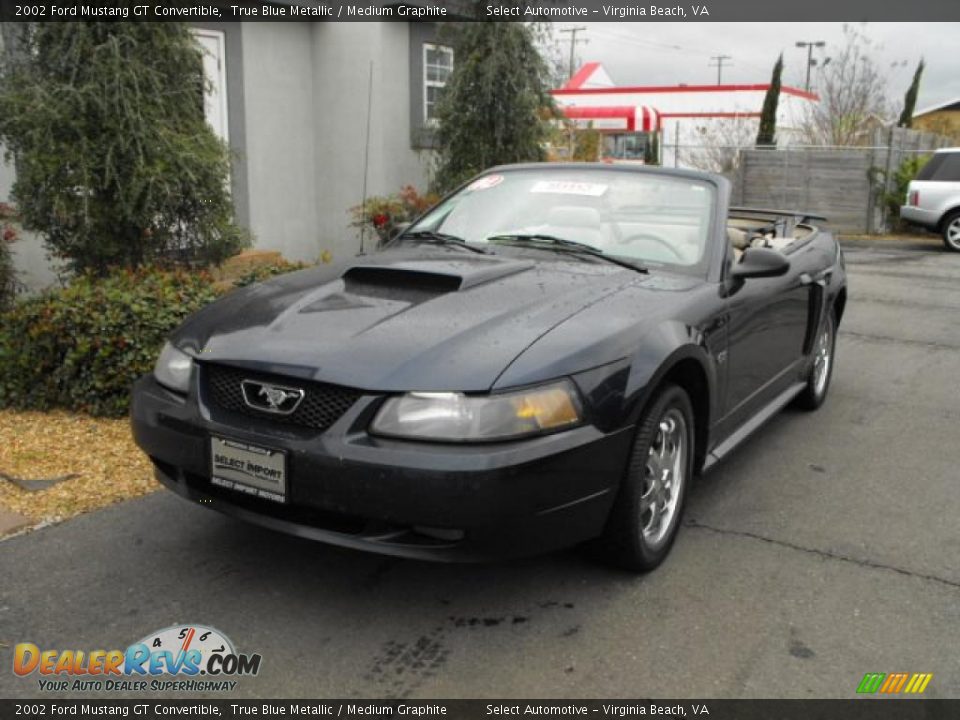 2002 Ford Mustang GT Convertible True Blue Metallic / Medium Graphite Photo #4