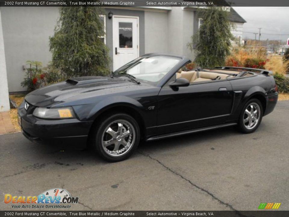 2002 Ford Mustang GT Convertible True Blue Metallic / Medium Graphite Photo #5