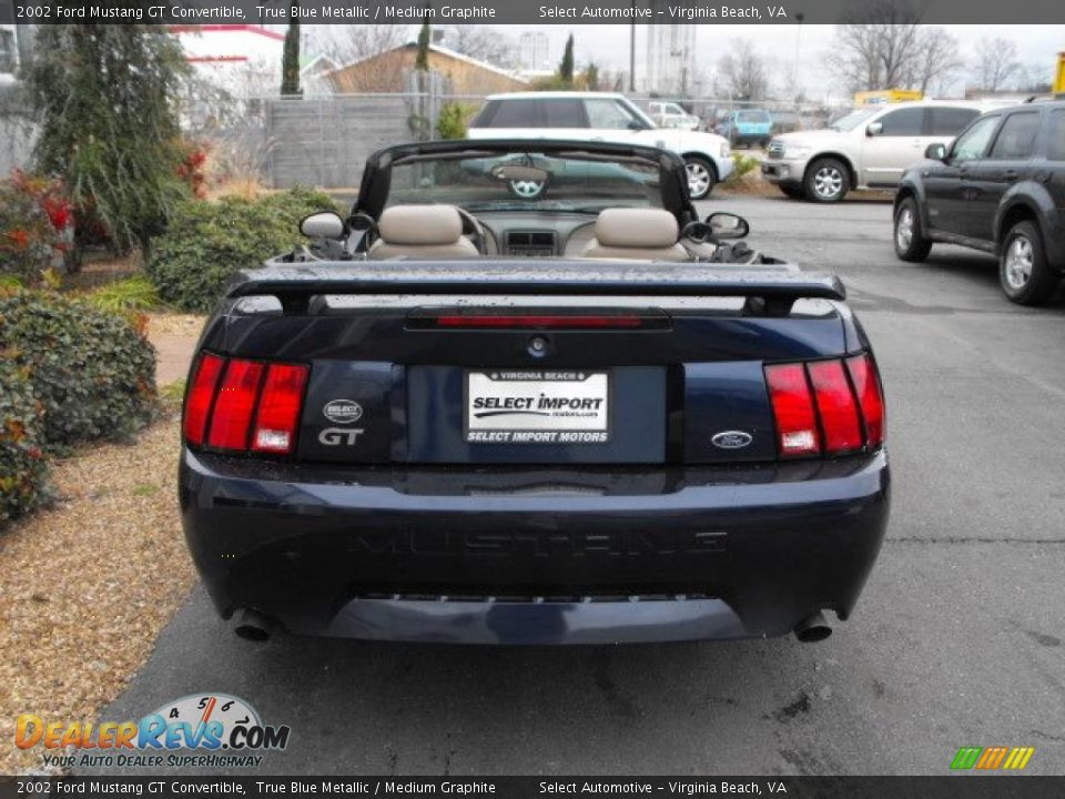 2002 Ford Mustang GT Convertible True Blue Metallic / Medium Graphite Photo #6