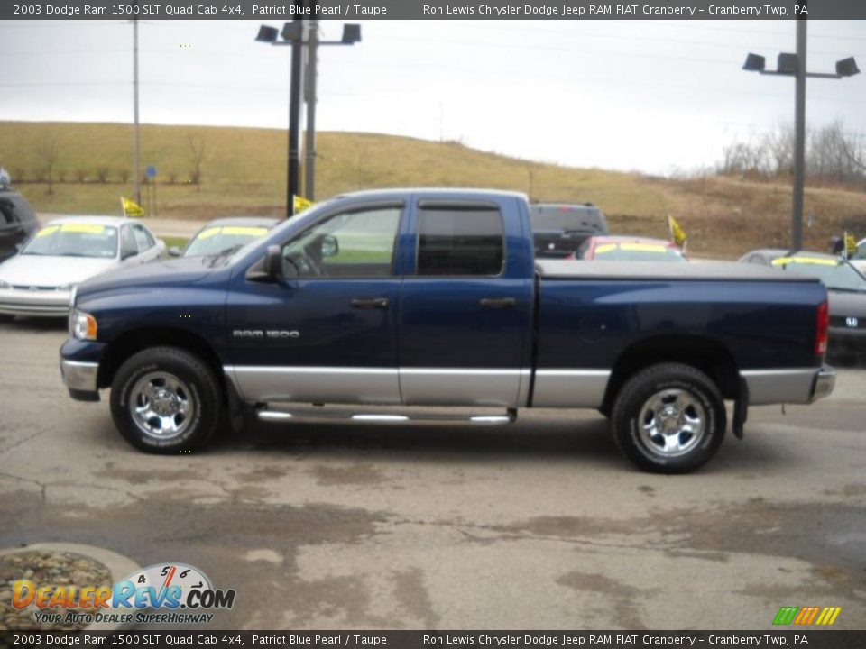 2003 Dodge Ram 1500 SLT Quad Cab 4x4 Patriot Blue Pearl / Taupe Photo #5