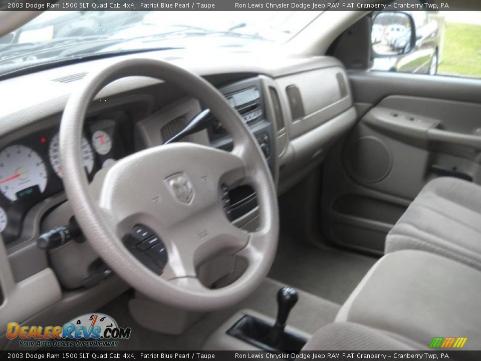 2003 Dodge Ram 1500 SLT Quad Cab 4x4 Patriot Blue Pearl / Taupe Photo #7