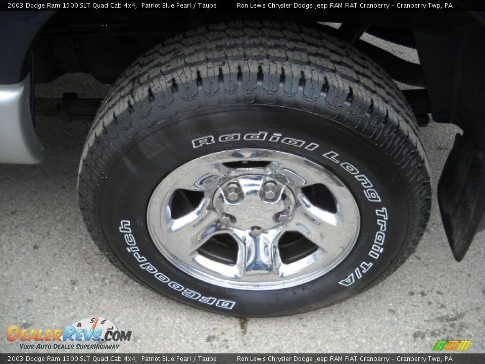 2003 Dodge Ram 1500 SLT Quad Cab 4x4 Patriot Blue Pearl / Taupe Photo #13