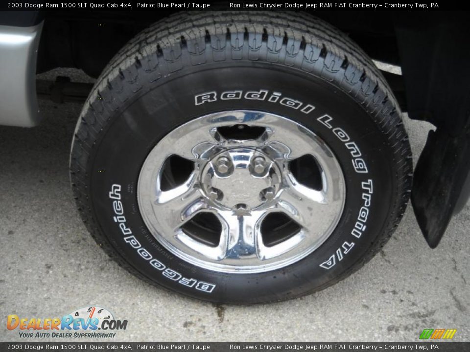 2003 Dodge Ram 1500 SLT Quad Cab 4x4 Patriot Blue Pearl / Taupe Photo #14