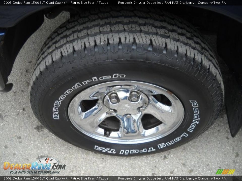 2003 Dodge Ram 1500 SLT Quad Cab 4x4 Patriot Blue Pearl / Taupe Photo #16