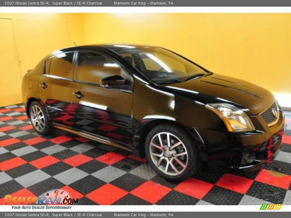 2007 Nissan Sentra SE-R Super Black / SE-R Charcoal Photo #1