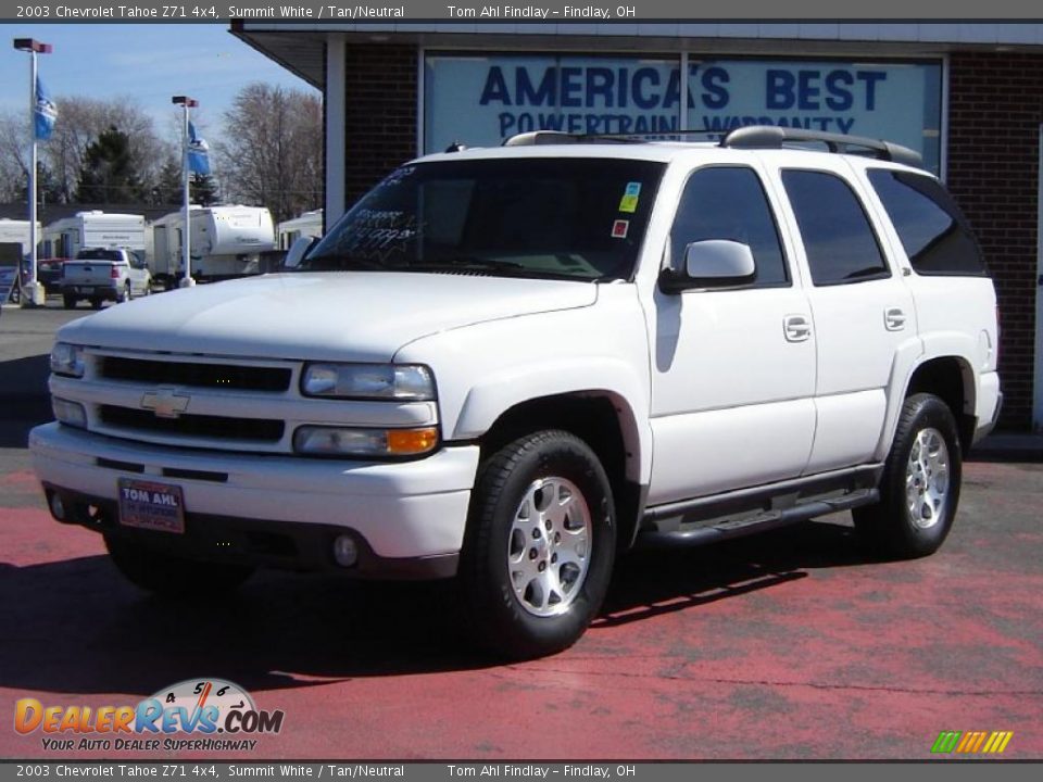 2003 Chevrolet Tahoe Z71 4x4 Summit White / Tan/Neutral Photo #1