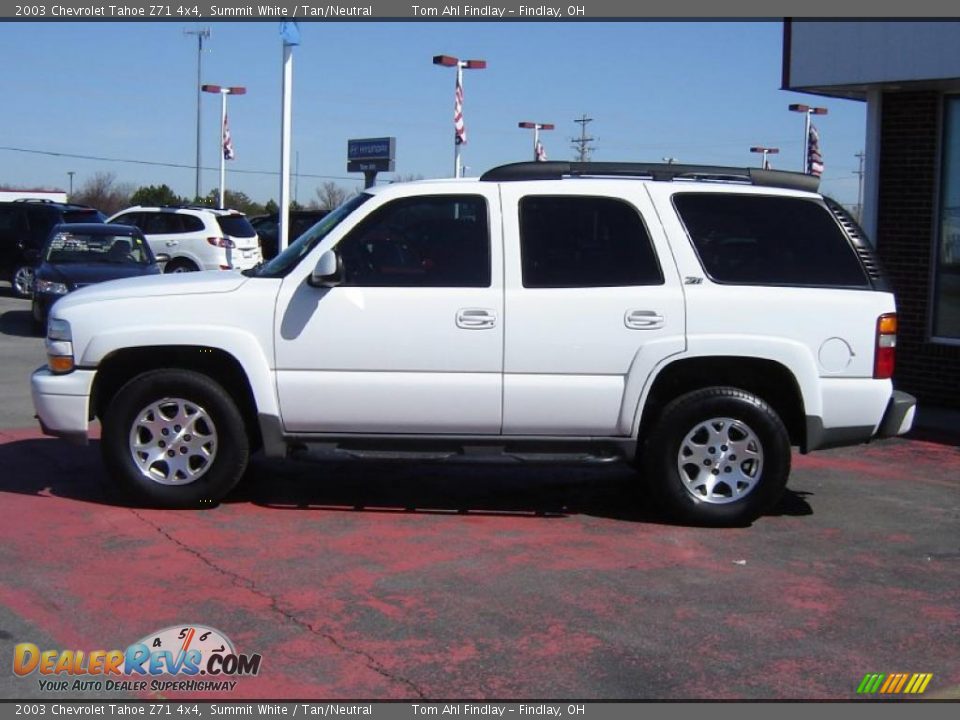 2003 Chevrolet Tahoe Z71 4x4 Summit White / Tan/Neutral Photo #2