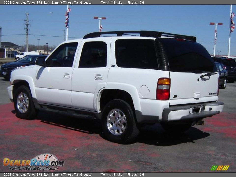 2003 Chevrolet Tahoe Z71 4x4 Summit White / Tan/Neutral Photo #3