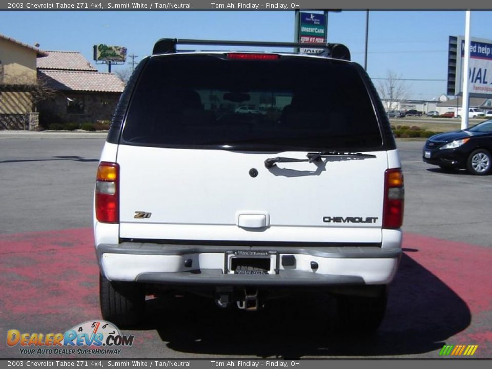 2003 Chevrolet Tahoe Z71 4x4 Summit White / Tan/Neutral Photo #4