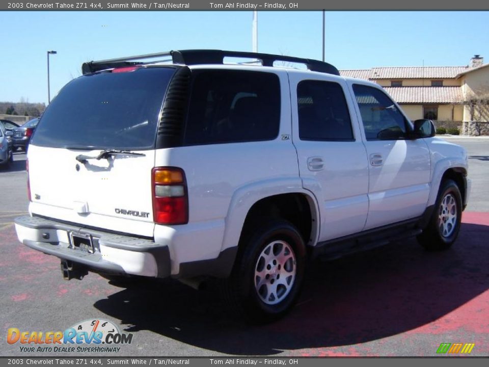 2003 Chevrolet Tahoe Z71 4x4 Summit White / Tan/Neutral Photo #5