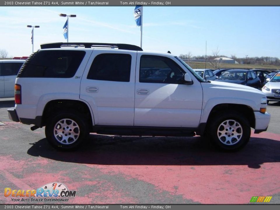 2003 Chevrolet Tahoe Z71 4x4 Summit White / Tan/Neutral Photo #6