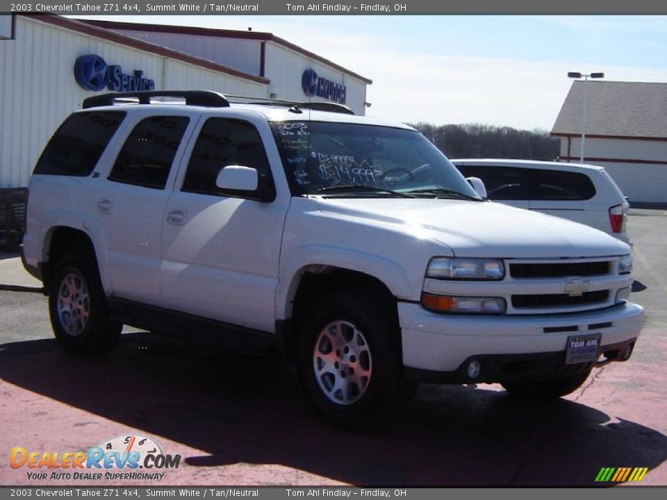 2003 Chevrolet Tahoe Z71 4x4 Summit White / Tan/Neutral Photo #7
