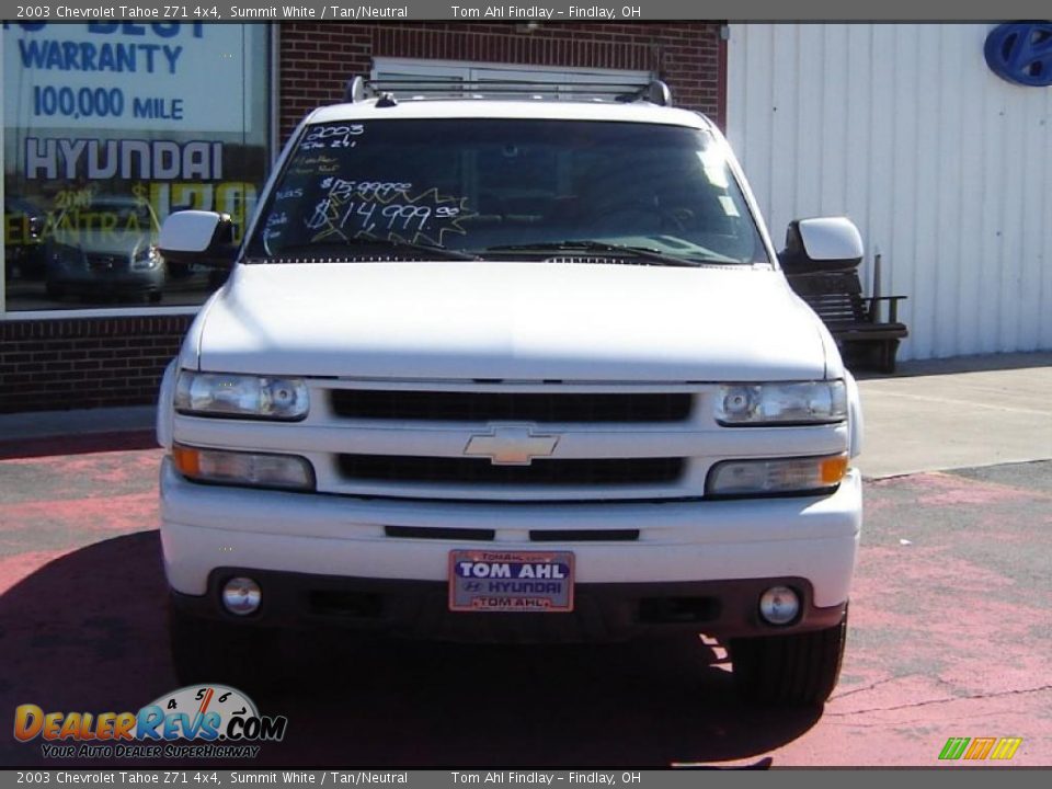 2003 Chevrolet Tahoe Z71 4x4 Summit White / Tan/Neutral Photo #8