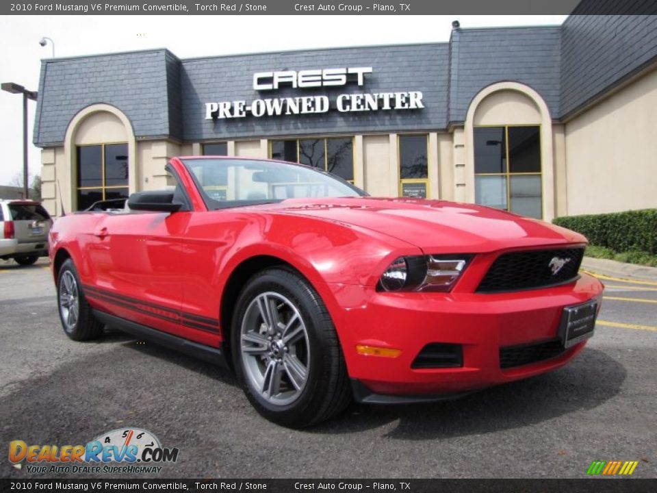 2010 Ford Mustang V6 Premium Convertible Torch Red / Stone Photo #1