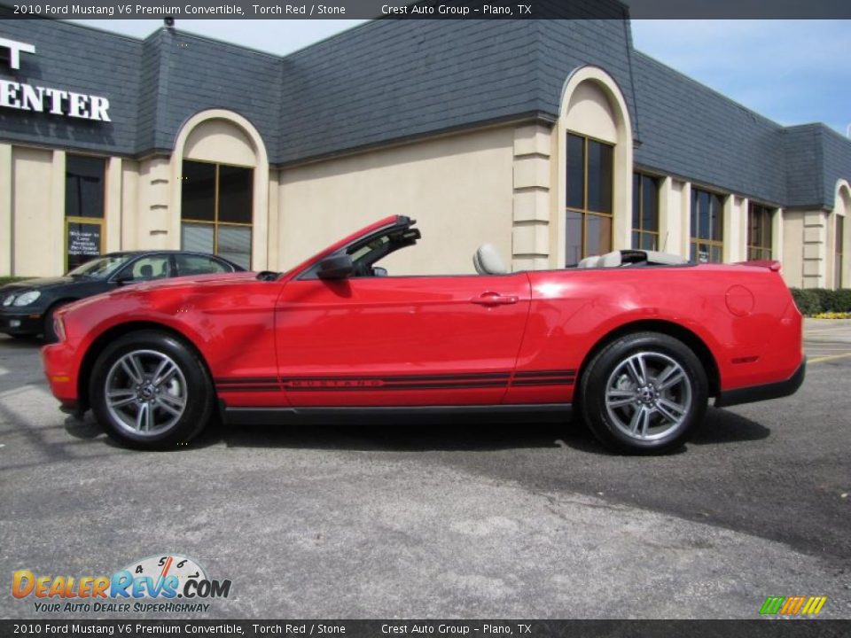 2010 Ford Mustang V6 Premium Convertible Torch Red / Stone Photo #4