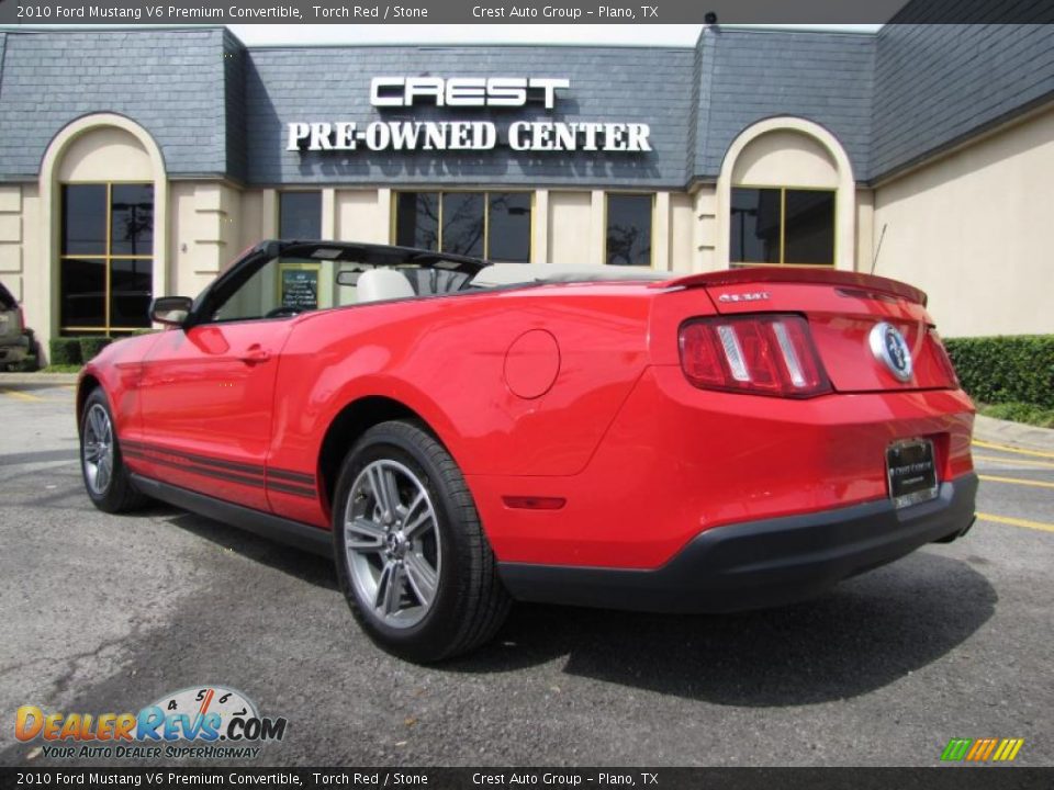 2010 Ford Mustang V6 Premium Convertible Torch Red / Stone Photo #5