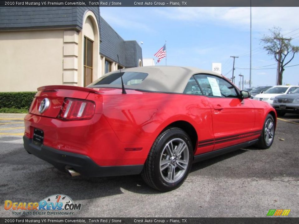 2010 Ford Mustang V6 Premium Convertible Torch Red / Stone Photo #6