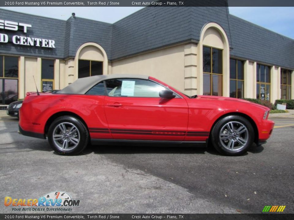 2010 Ford Mustang V6 Premium Convertible Torch Red / Stone Photo #7