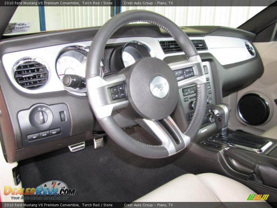 2010 Ford Mustang V6 Premium Convertible Torch Red / Stone Photo #13