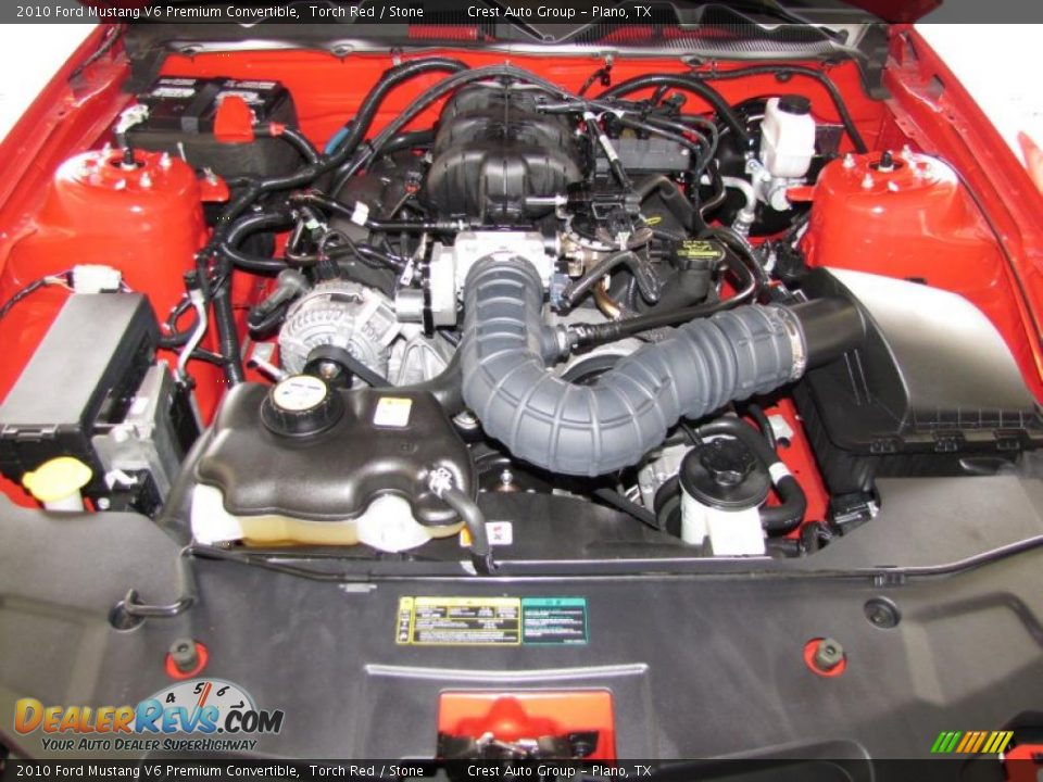 2010 Ford Mustang V6 Premium Convertible Torch Red / Stone Photo #16