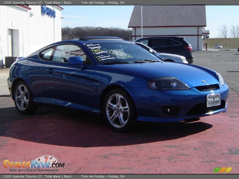 2005 Hyundai Tiburon GT Tidal Wave / Black Photo #7