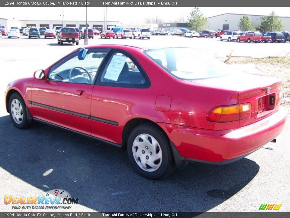1994 Honda Civic EX Coupe Milano Red / Black Photo #3