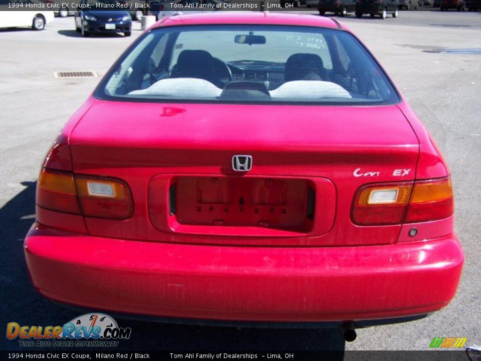 1994 Honda Civic EX Coupe Milano Red / Black Photo #4