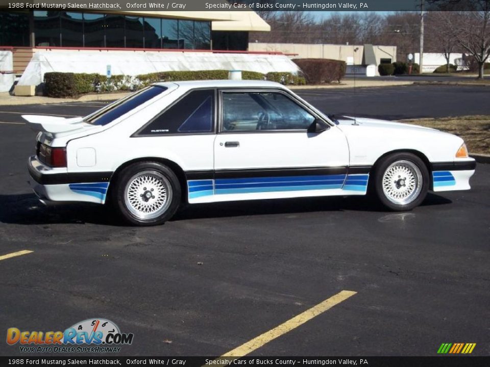 1988 Ford Mustang Saleen Hatchback Oxford White / Gray Photo #5