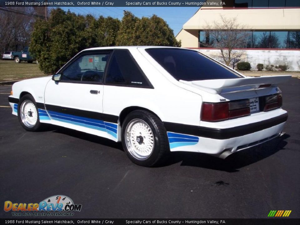 1988 Ford Mustang Saleen Hatchback Oxford White / Gray Photo #17