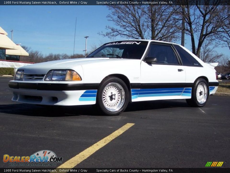 1988 Ford Mustang Saleen Hatchback Oxford White / Gray Photo #21
