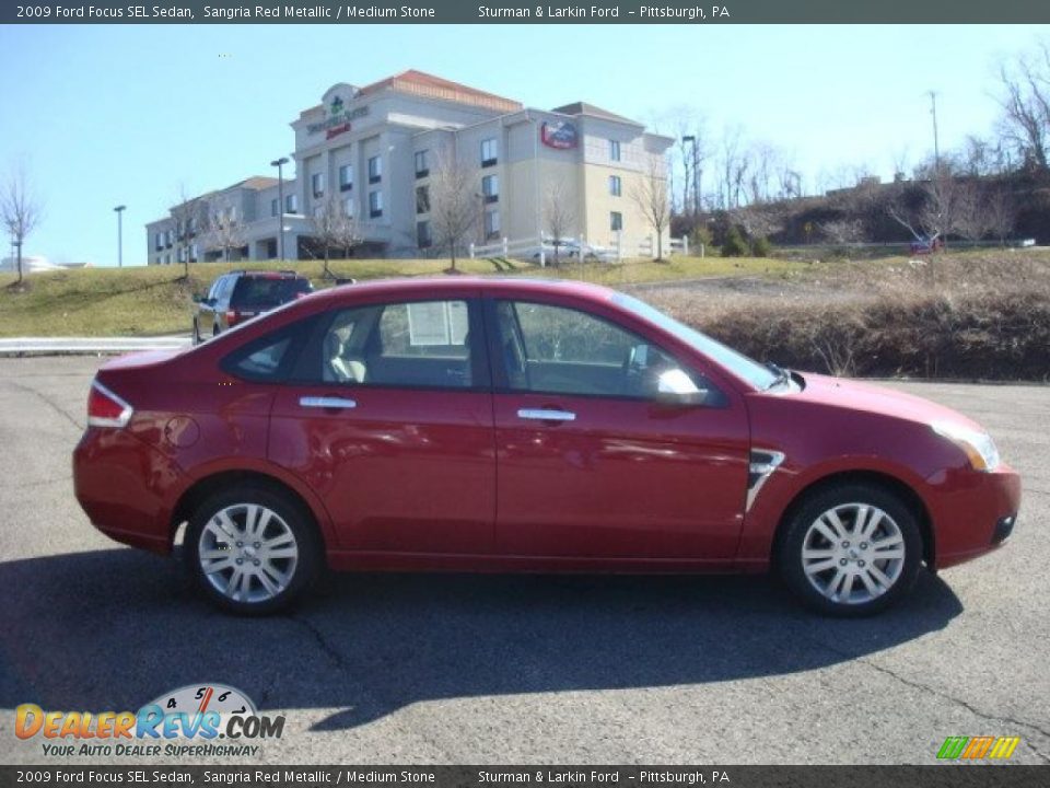 2009 Ford Focus SEL Sedan Sangria Red Metallic / Medium Stone Photo #2