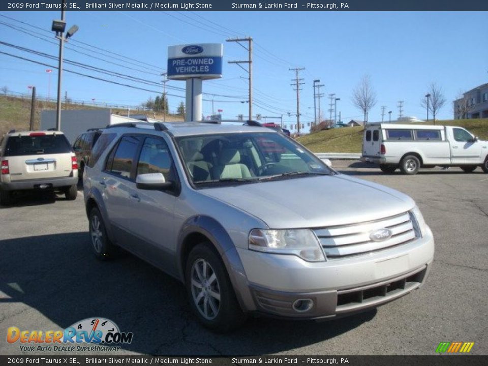 2009 Ford Taurus X SEL Brilliant Silver Metallic / Medium Light Stone Photo #1