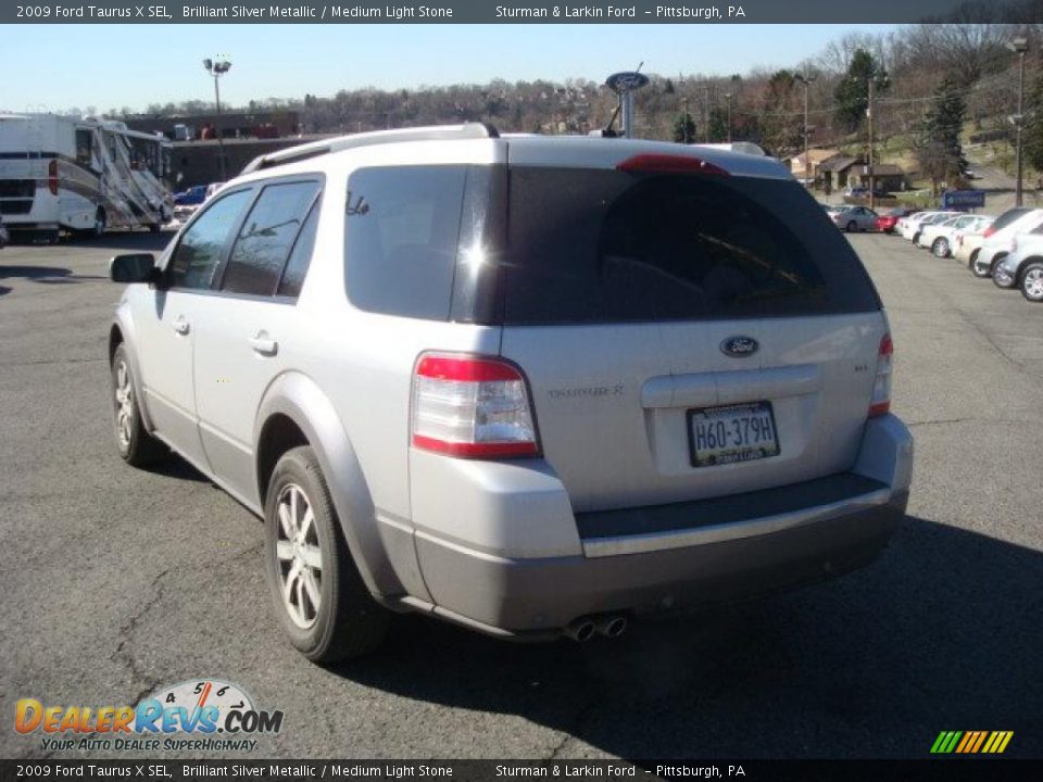 2009 Ford Taurus X SEL Brilliant Silver Metallic / Medium Light Stone Photo #5