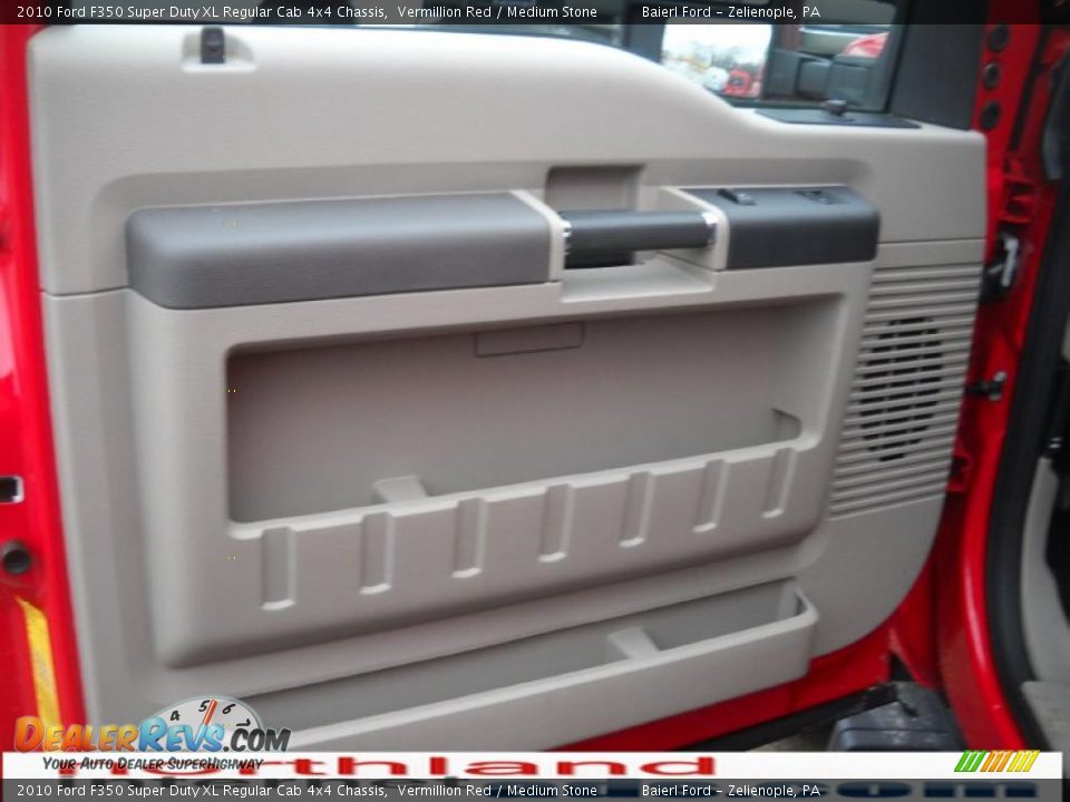 2010 Ford F350 Super Duty XL Regular Cab 4x4 Chassis Vermillion Red / Medium Stone Photo #10