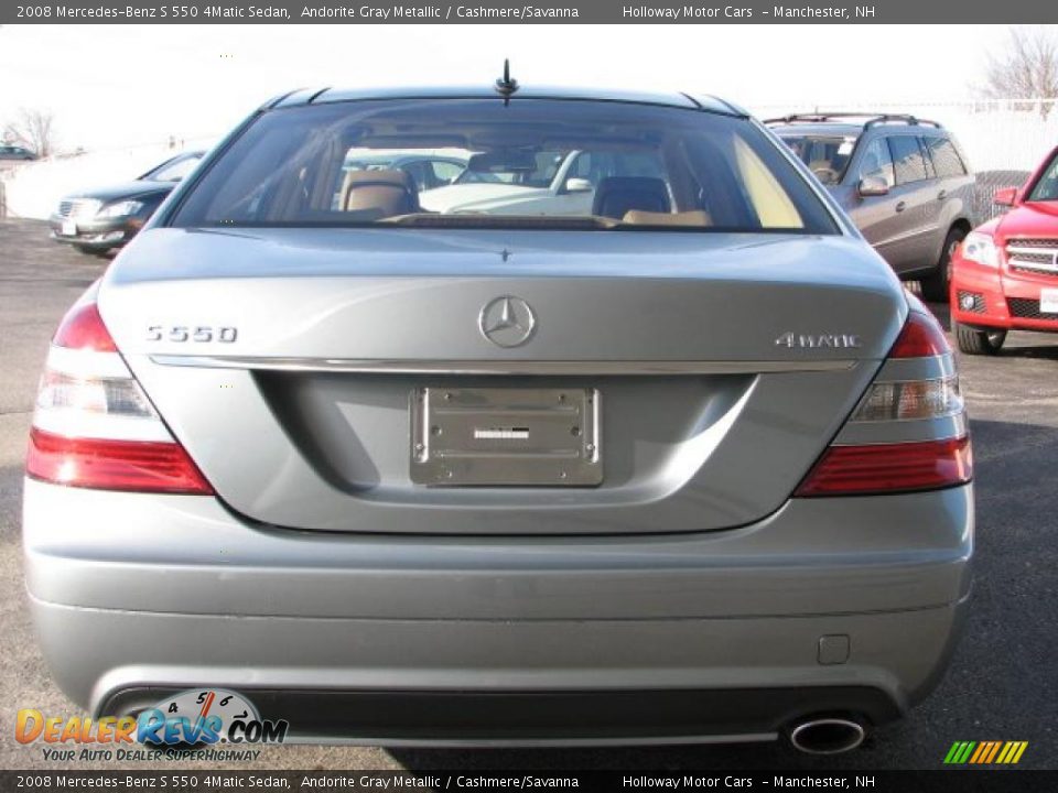 2008 Mercedes-Benz S 550 4Matic Sedan Andorite Gray Metallic / Cashmere/Savanna Photo #4