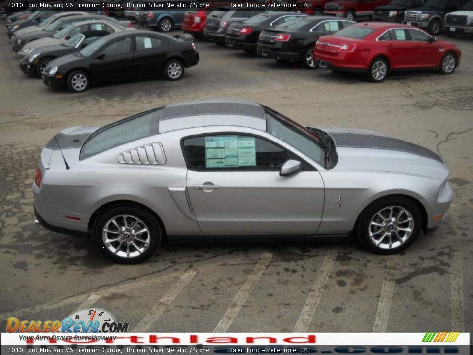 2010 Ford Mustang V6 Premium Coupe Brilliant Silver Metallic / Stone Photo #5