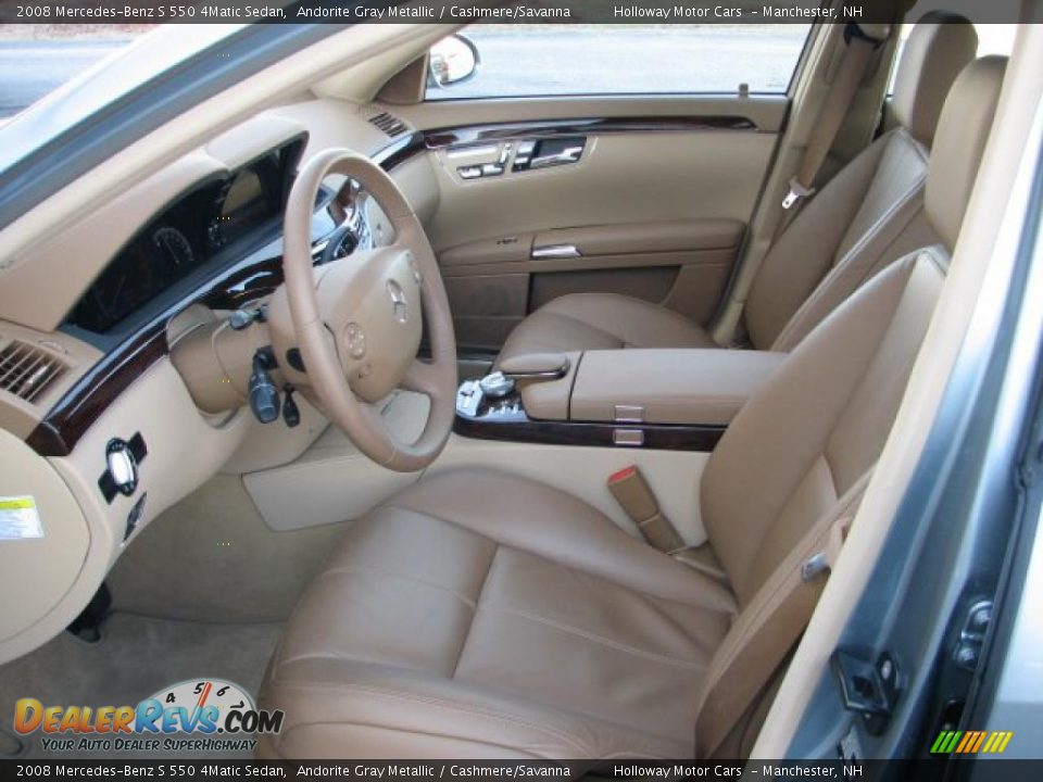 2008 Mercedes-Benz S 550 4Matic Sedan Andorite Gray Metallic / Cashmere/Savanna Photo #8