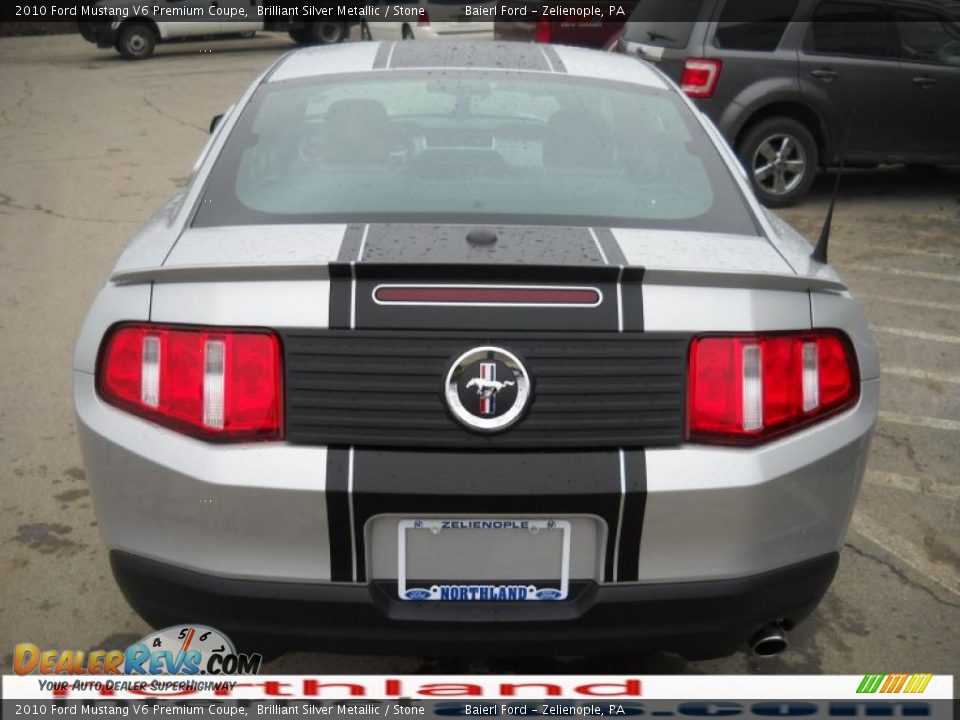 2010 Ford Mustang V6 Premium Coupe Brilliant Silver Metallic / Stone Photo #7