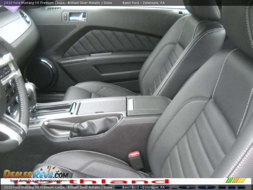 2010 Ford Mustang V6 Premium Coupe Brilliant Silver Metallic / Stone Photo #11